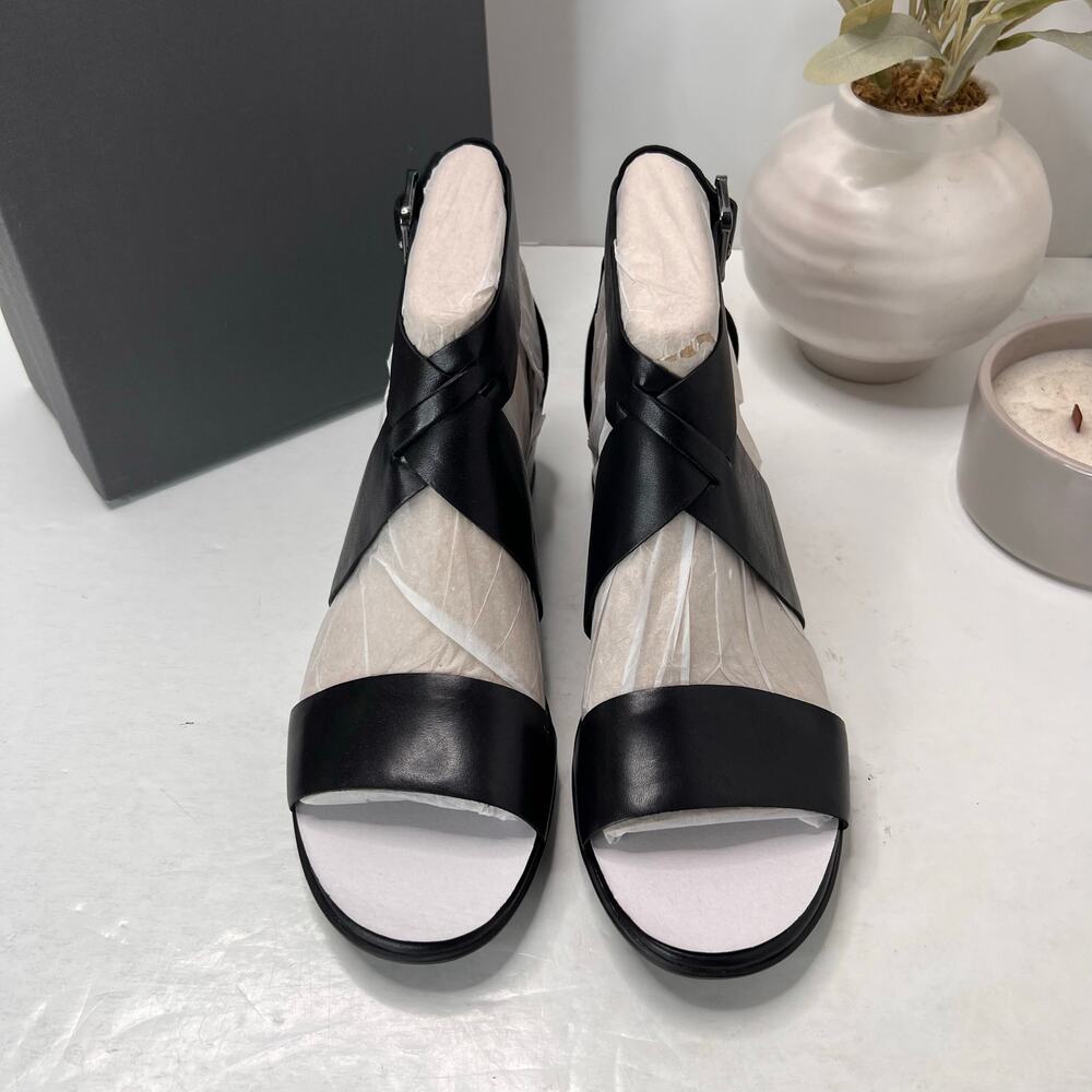 Ecco Shape 35 Wedge Leather Sandal Black 250113 01001 Women 9-9.5 NWB - Picture 5 of 11